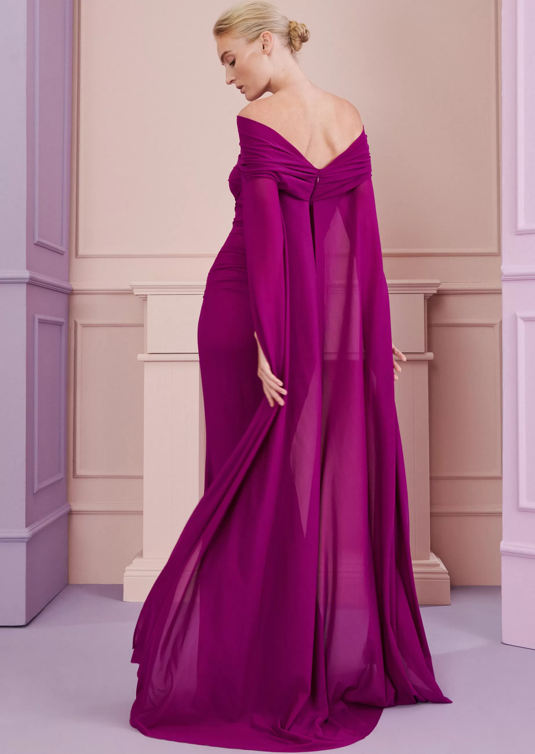 New Talbot Runhof Abendkleid Bortolo4 Fuchsiapink