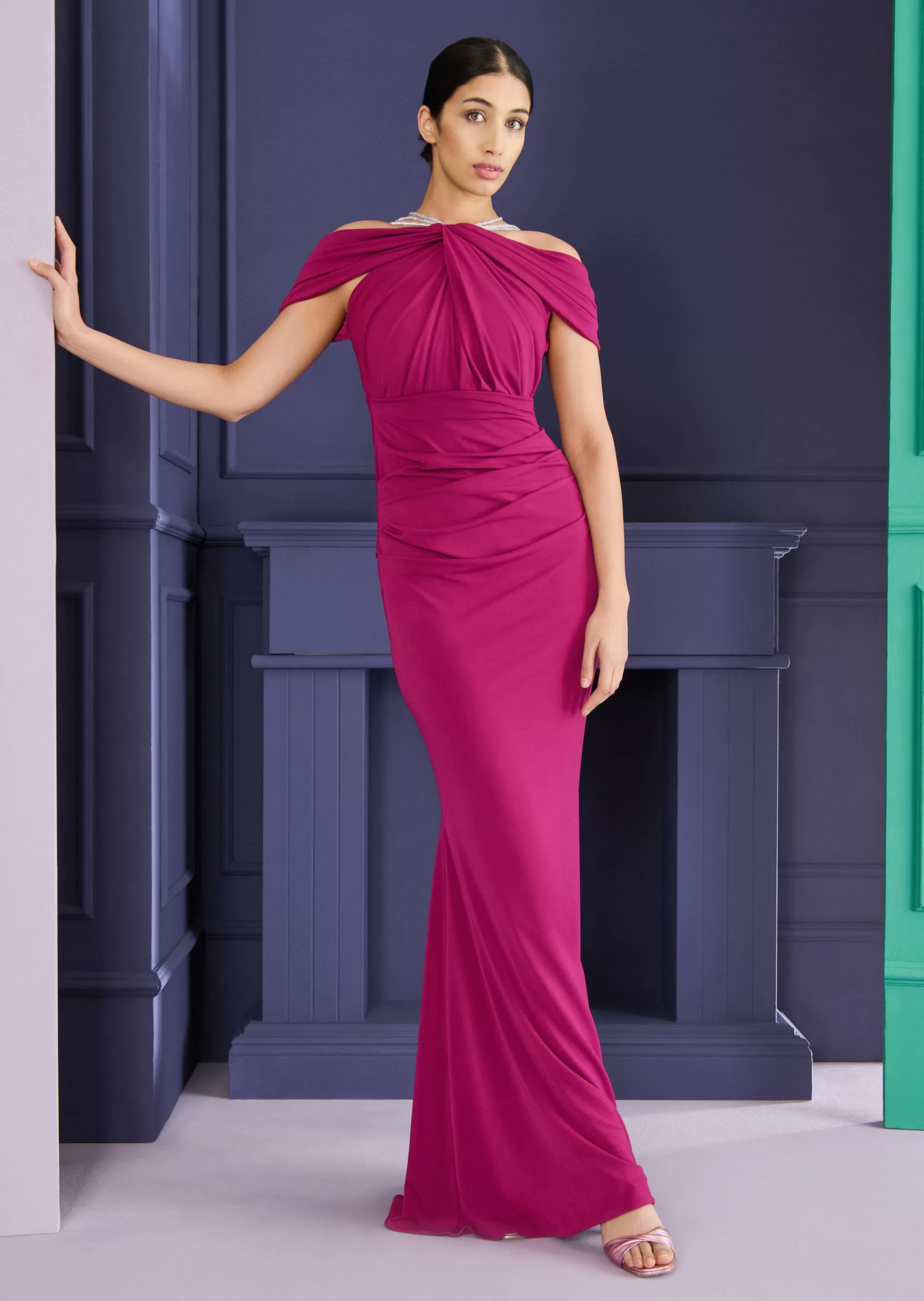 Fashion Talbot Runhof Abendkleid Morelle1 Fuchsiapink