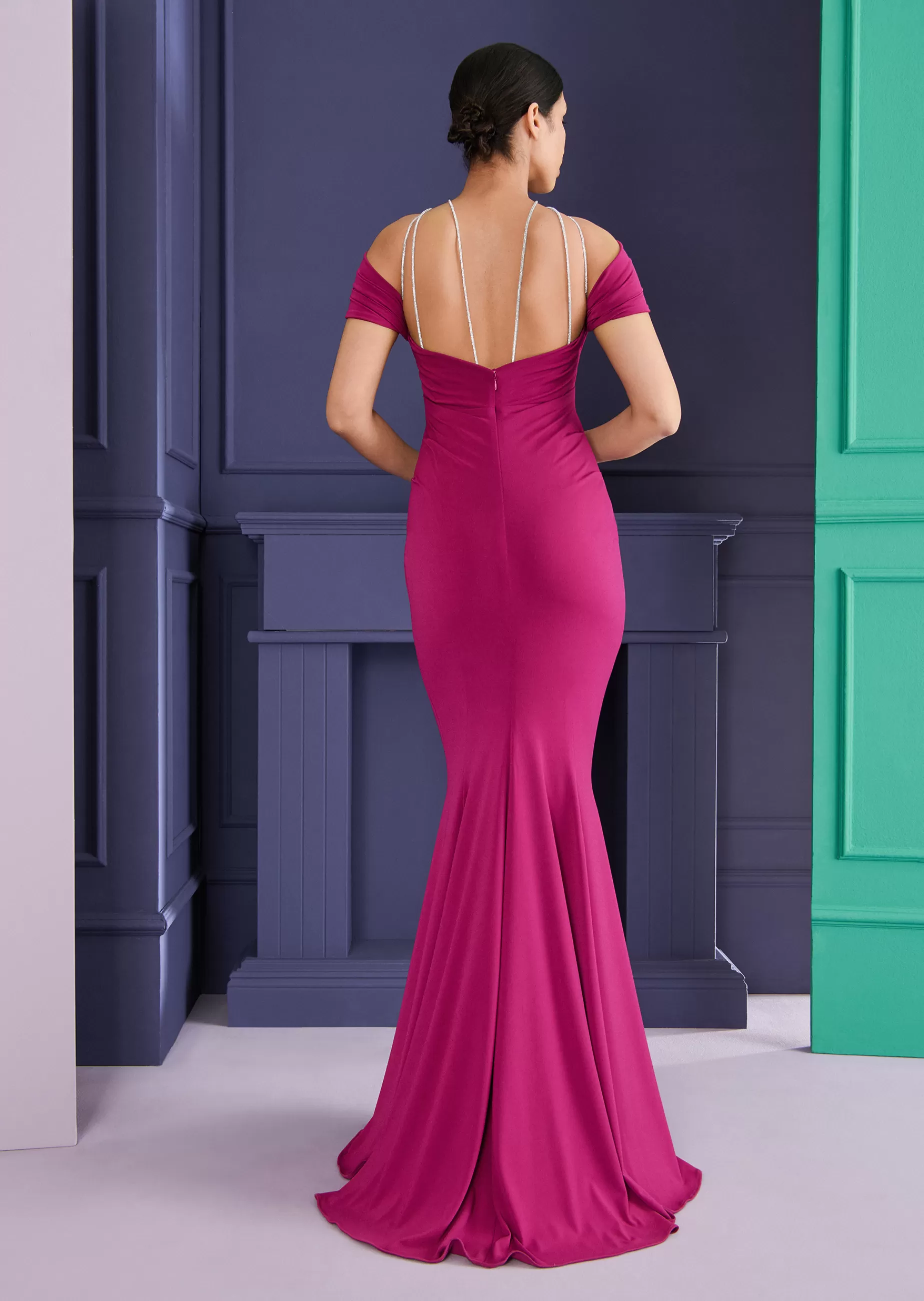 Fashion Talbot Runhof Abendkleid Morelle1 Fuchsiapink