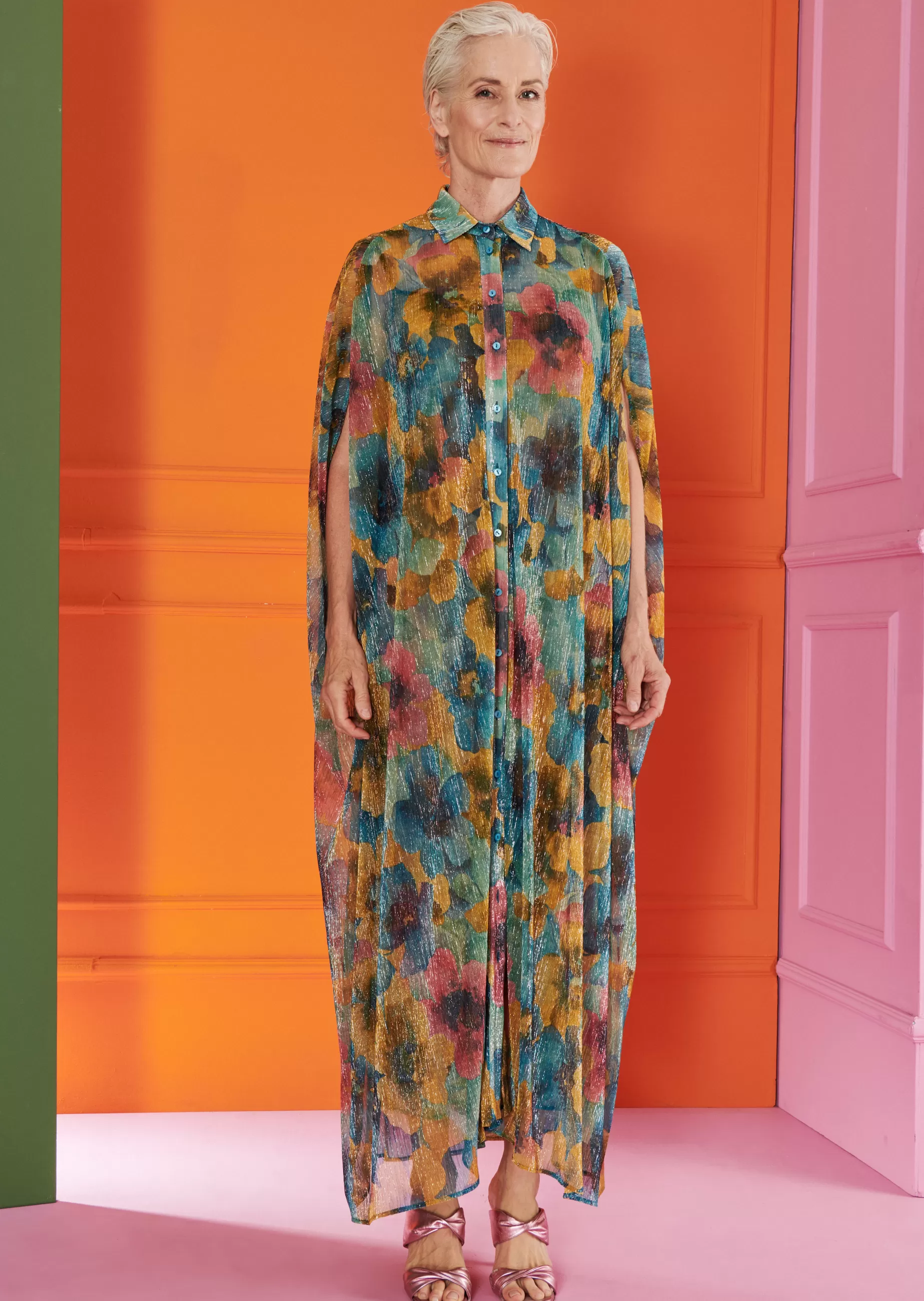 New Talbot Runhof Langes Kleid Locker1 Mimosengelb