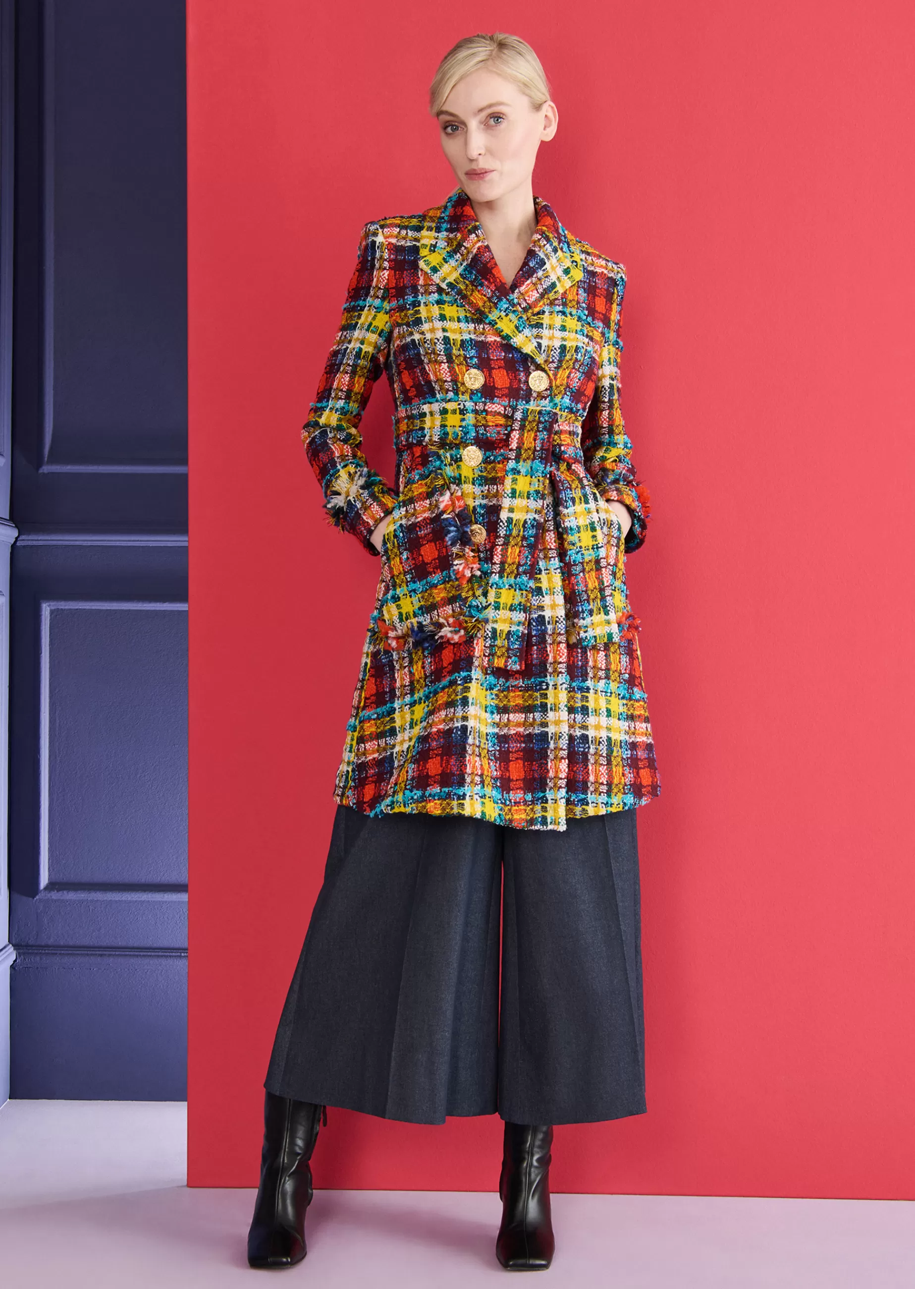 Fashion Talbot Runhof Mantel Murielle1 Terrakottarot