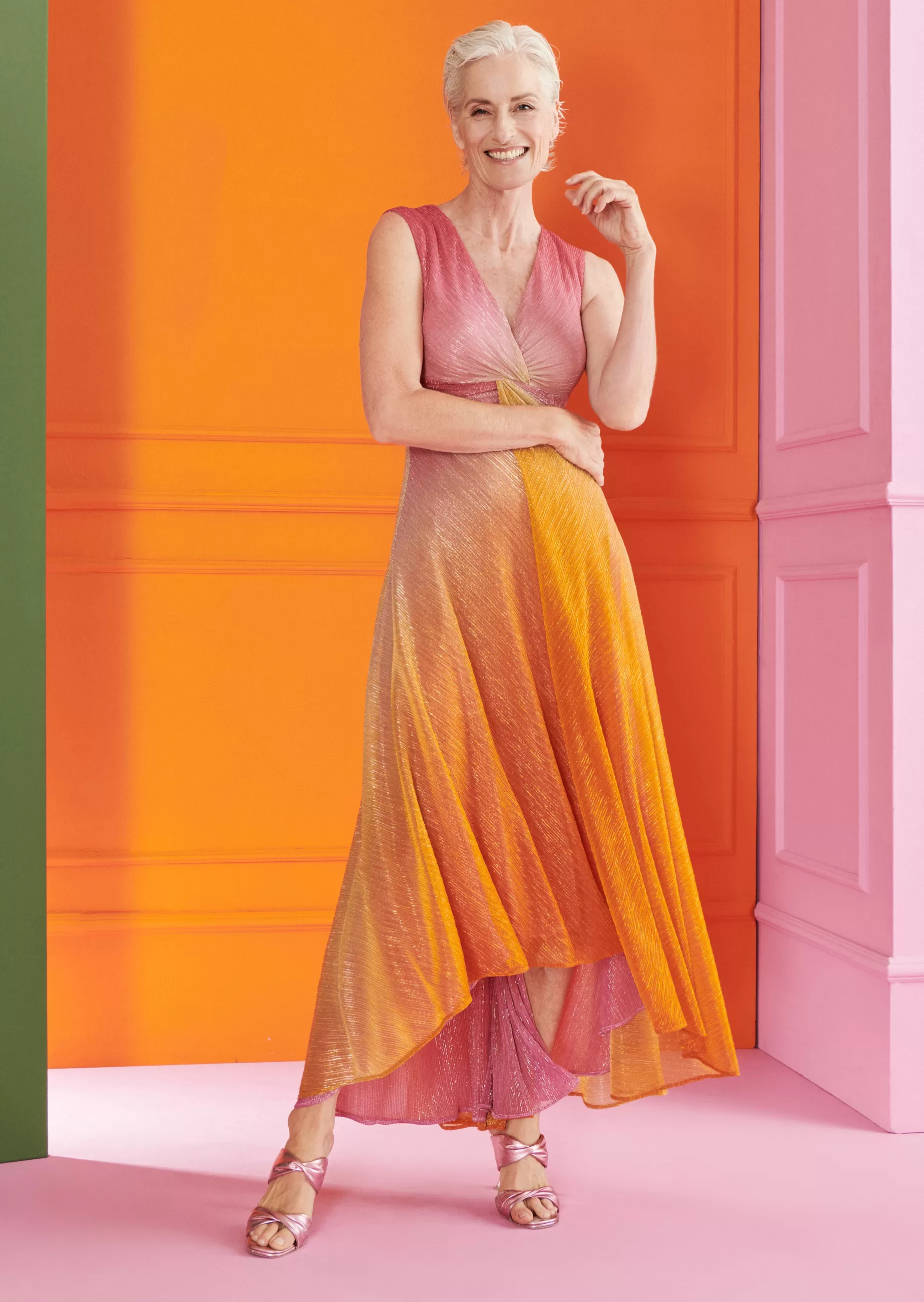 Best Sale Talbot Runhof Midikleid Golambini18 Orange