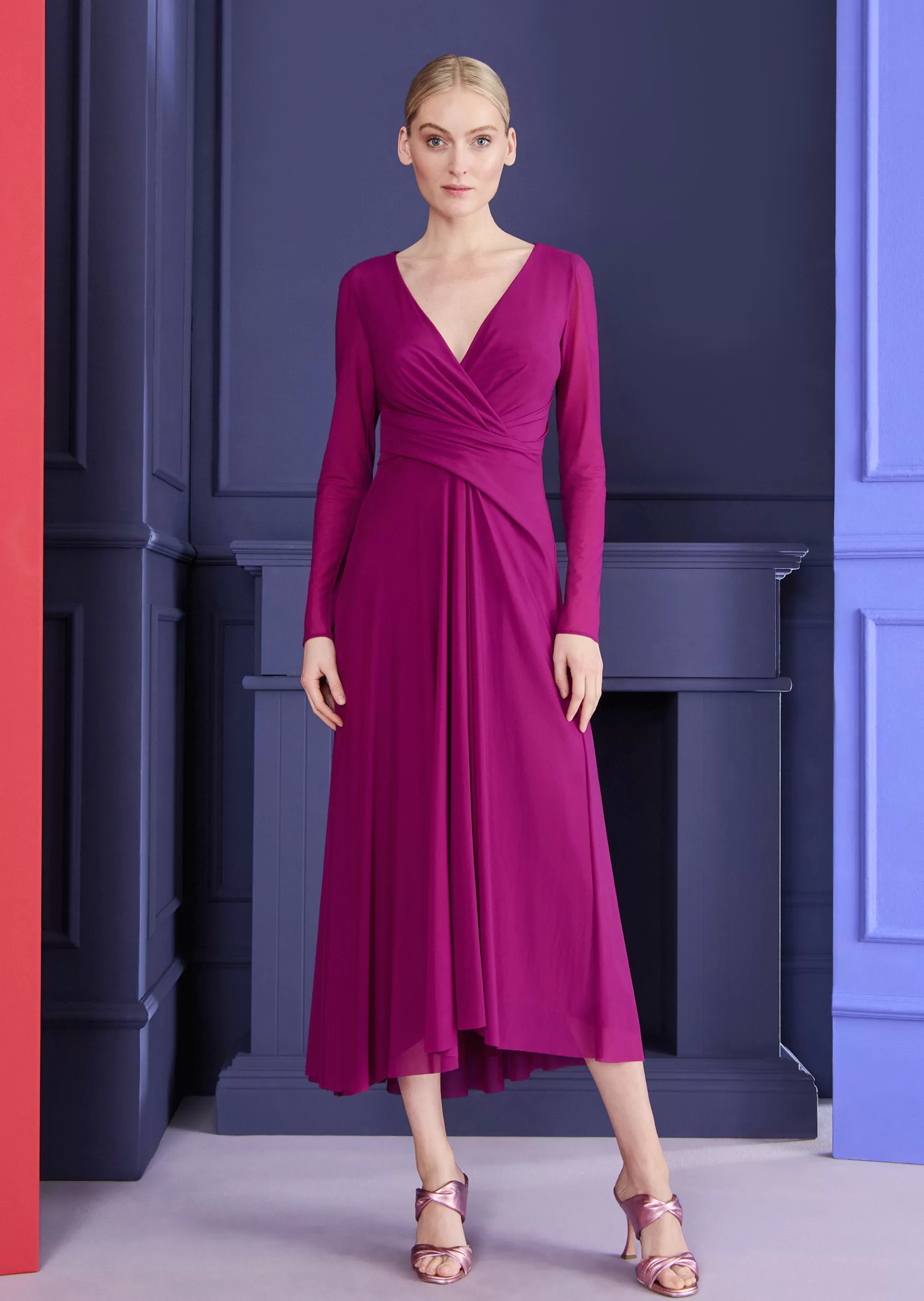 Store Talbot Runhof Midikleid Pokario26 Fuchsiapink