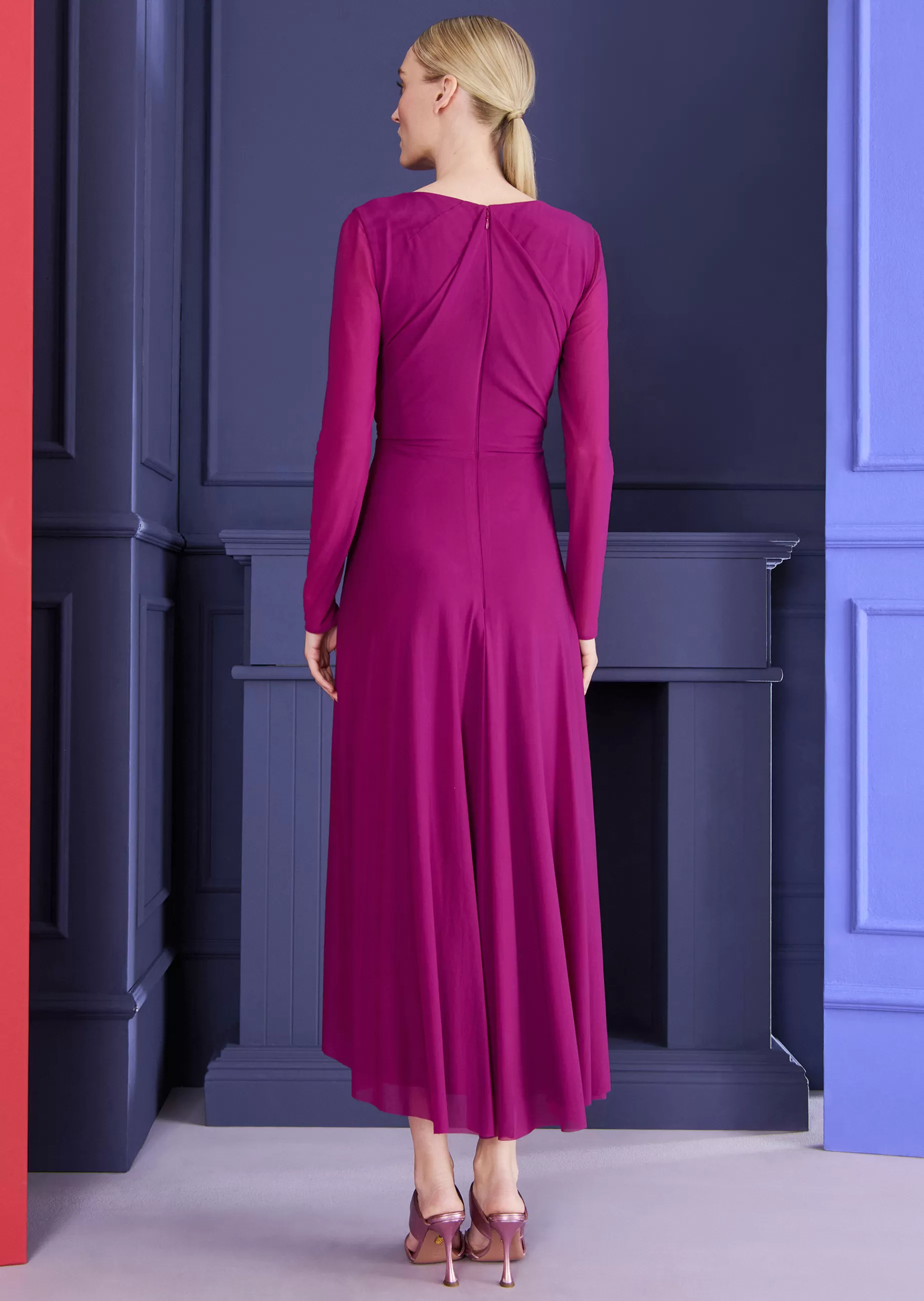 Store Talbot Runhof Midikleid Pokario26 Fuchsiapink