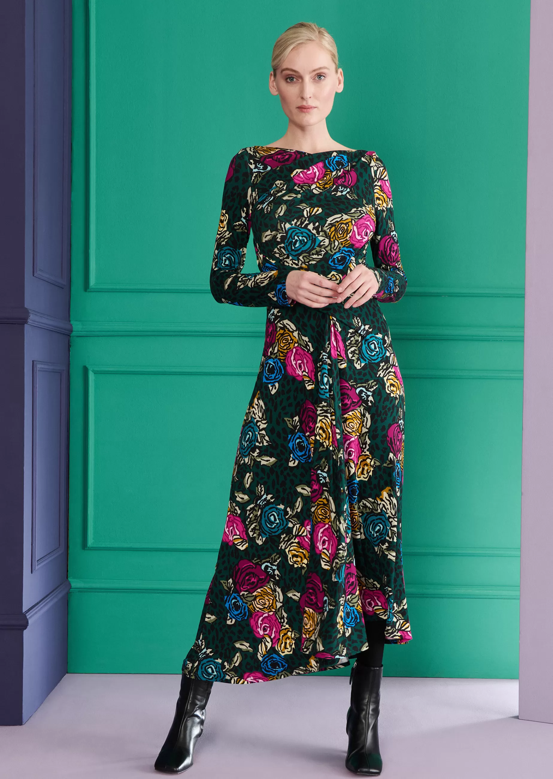 Clearance Talbot Runhof Midikleid Ross31 Zypressegrün