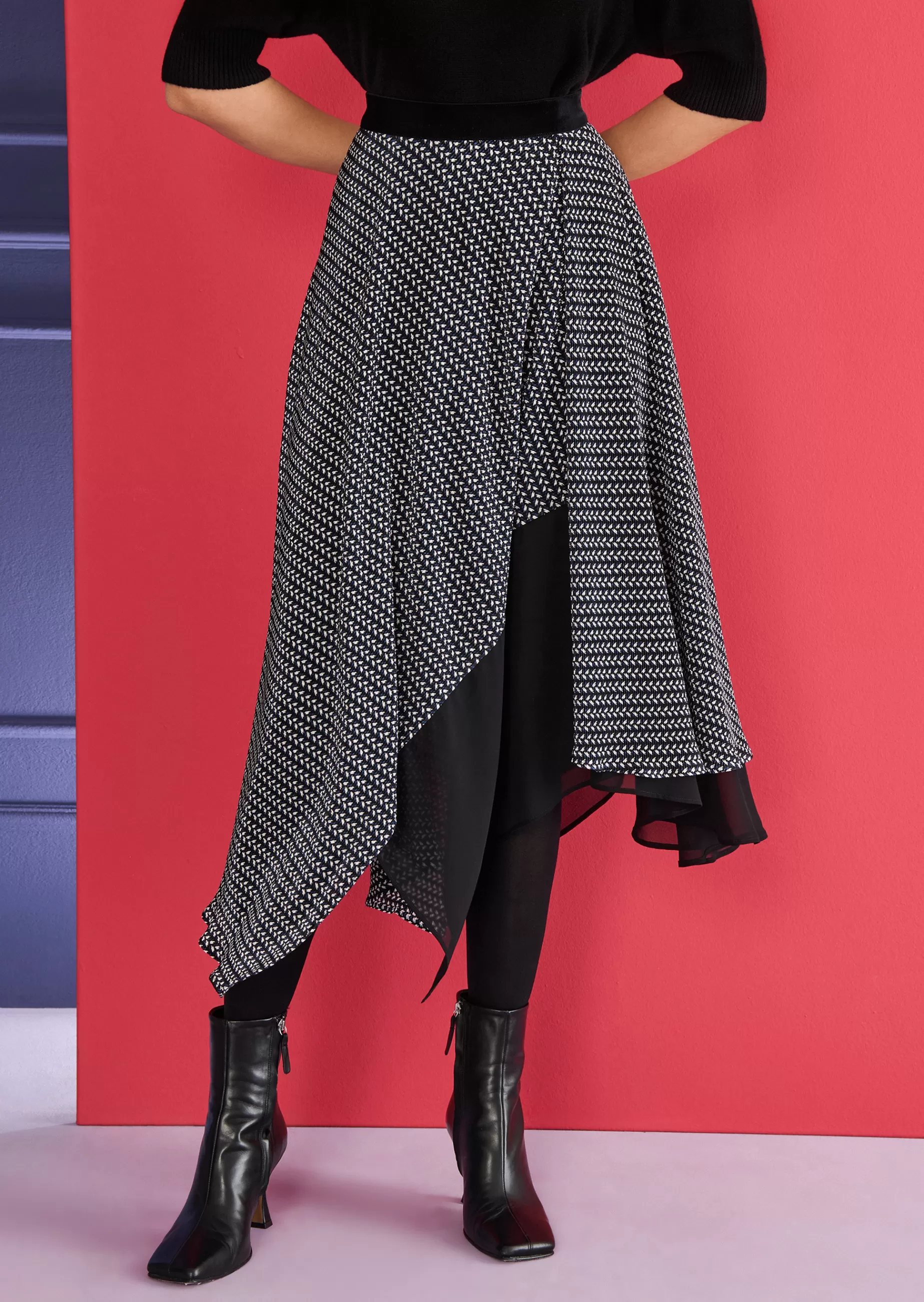 Fashion Talbot Runhof Midirock Melindi1 Nachtblau