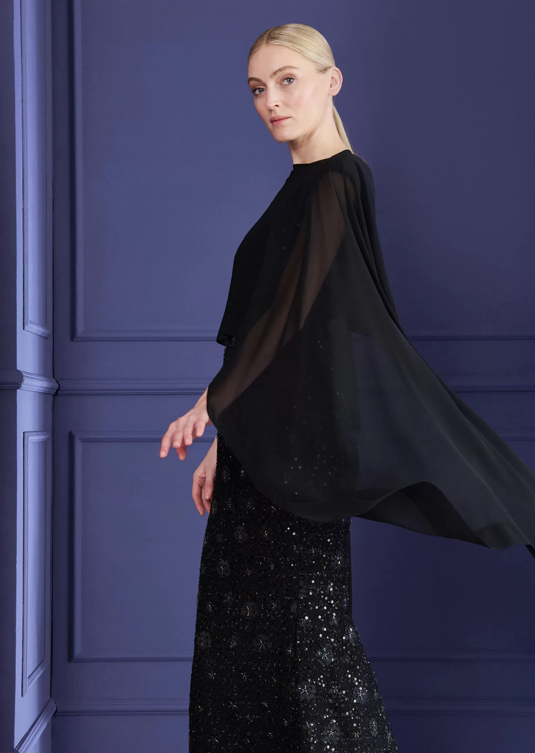 Clearance Talbot Runhof Poncho Cia1 Farbeschwarz