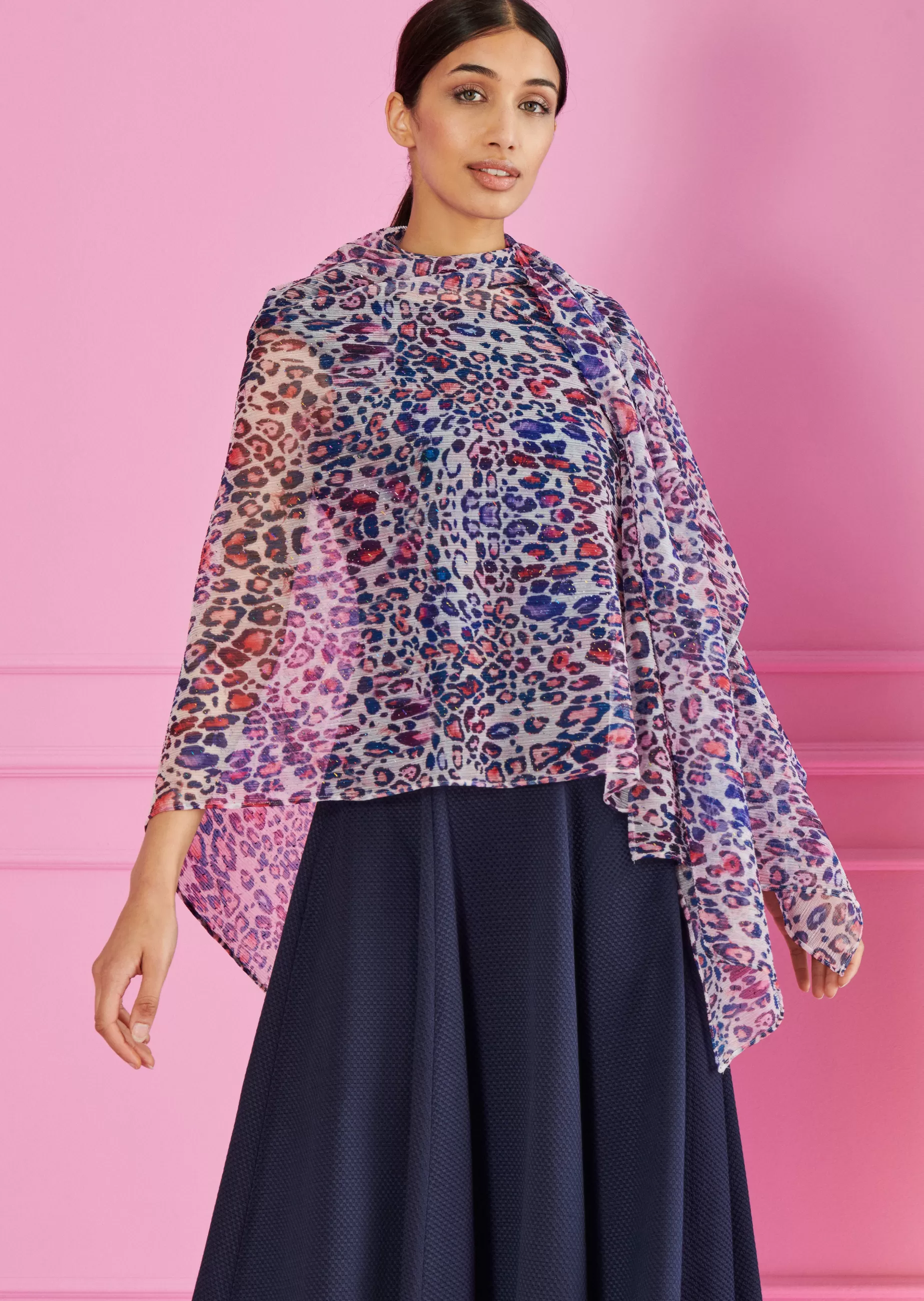 Fashion Talbot Runhof Poncho Hint5 Fuchsia