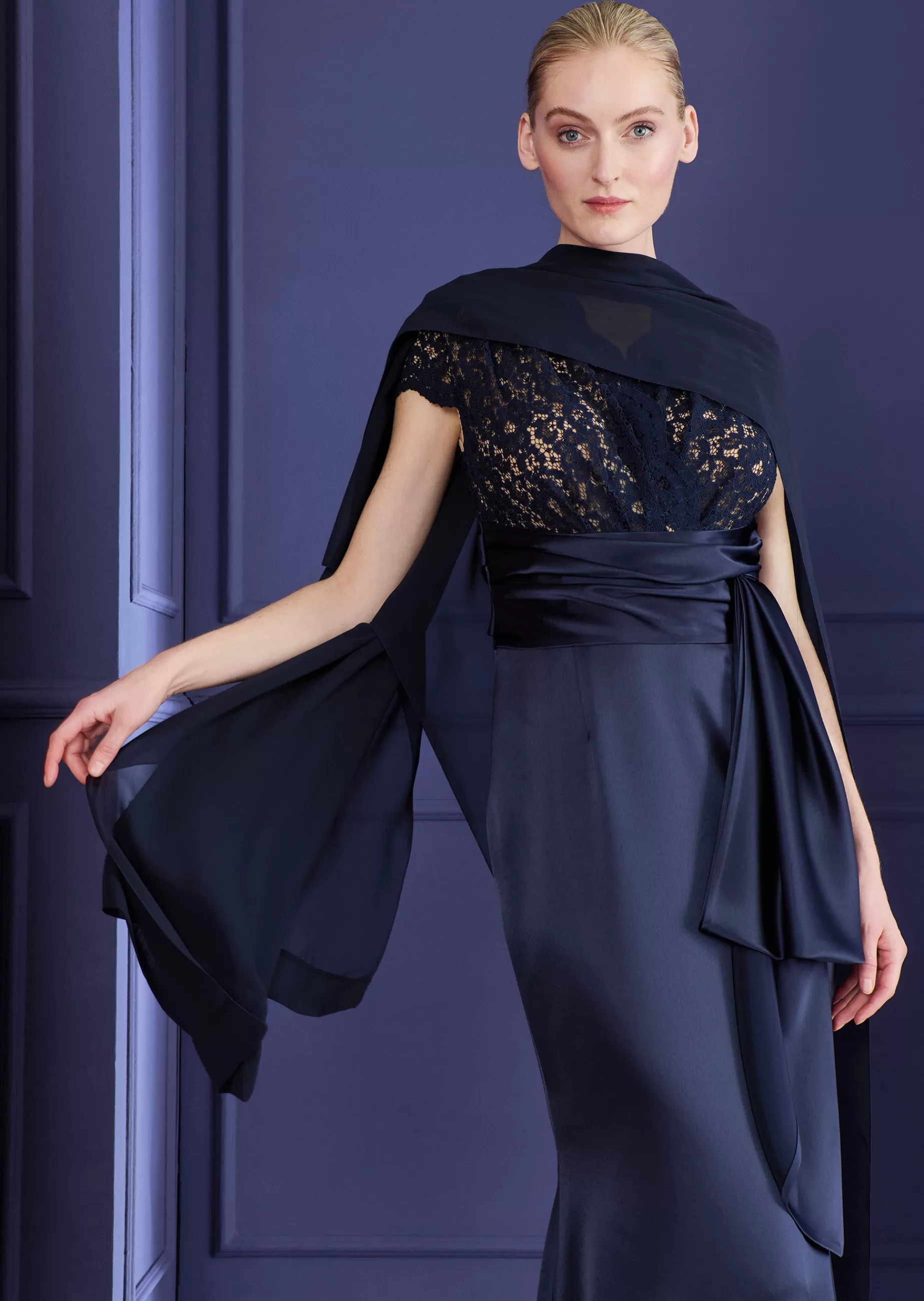 Fashion Talbot Runhof Stola Cia1 Nachtblau