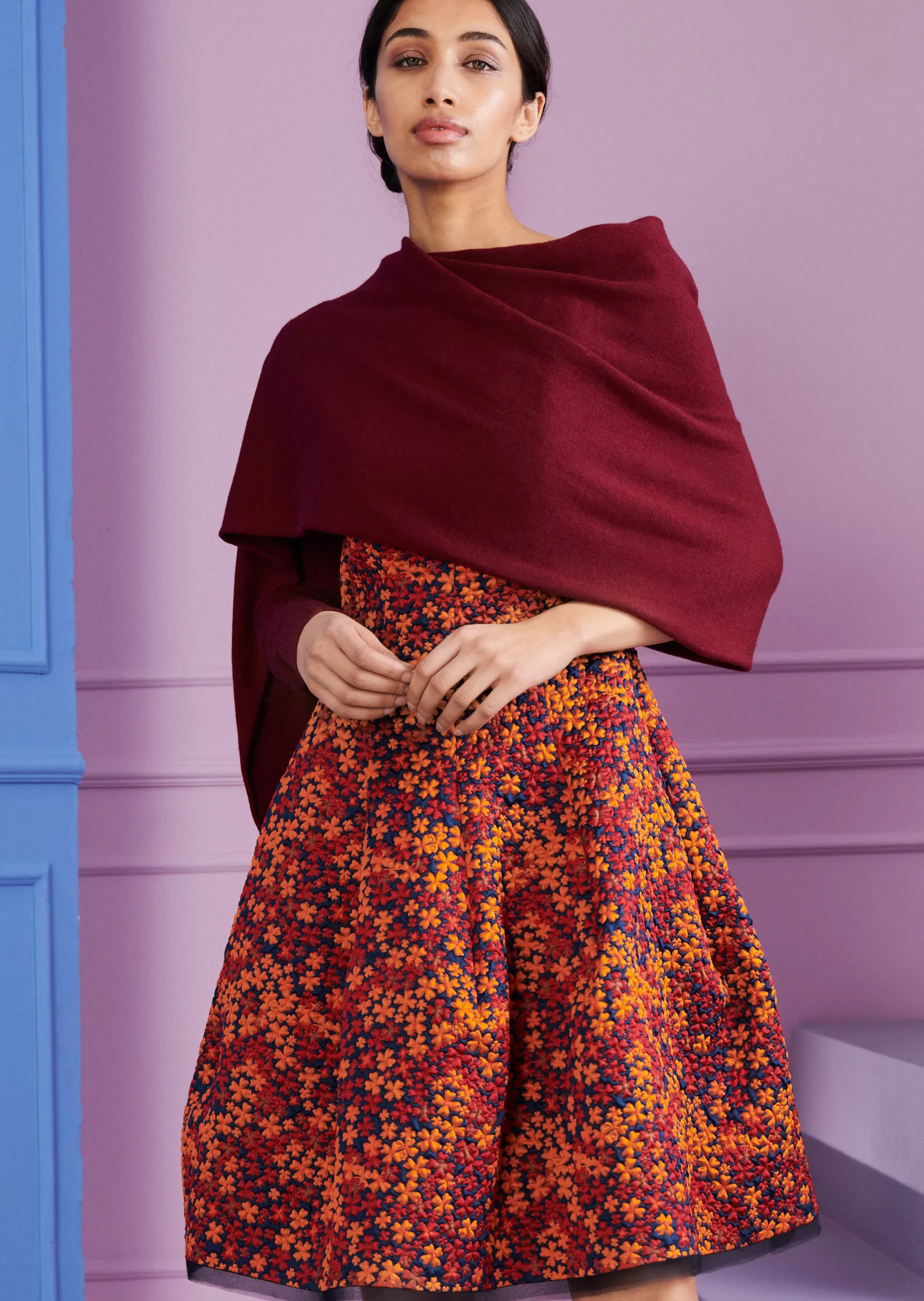 Store Talbot Runhof Stola Kasha1 Burgundyred