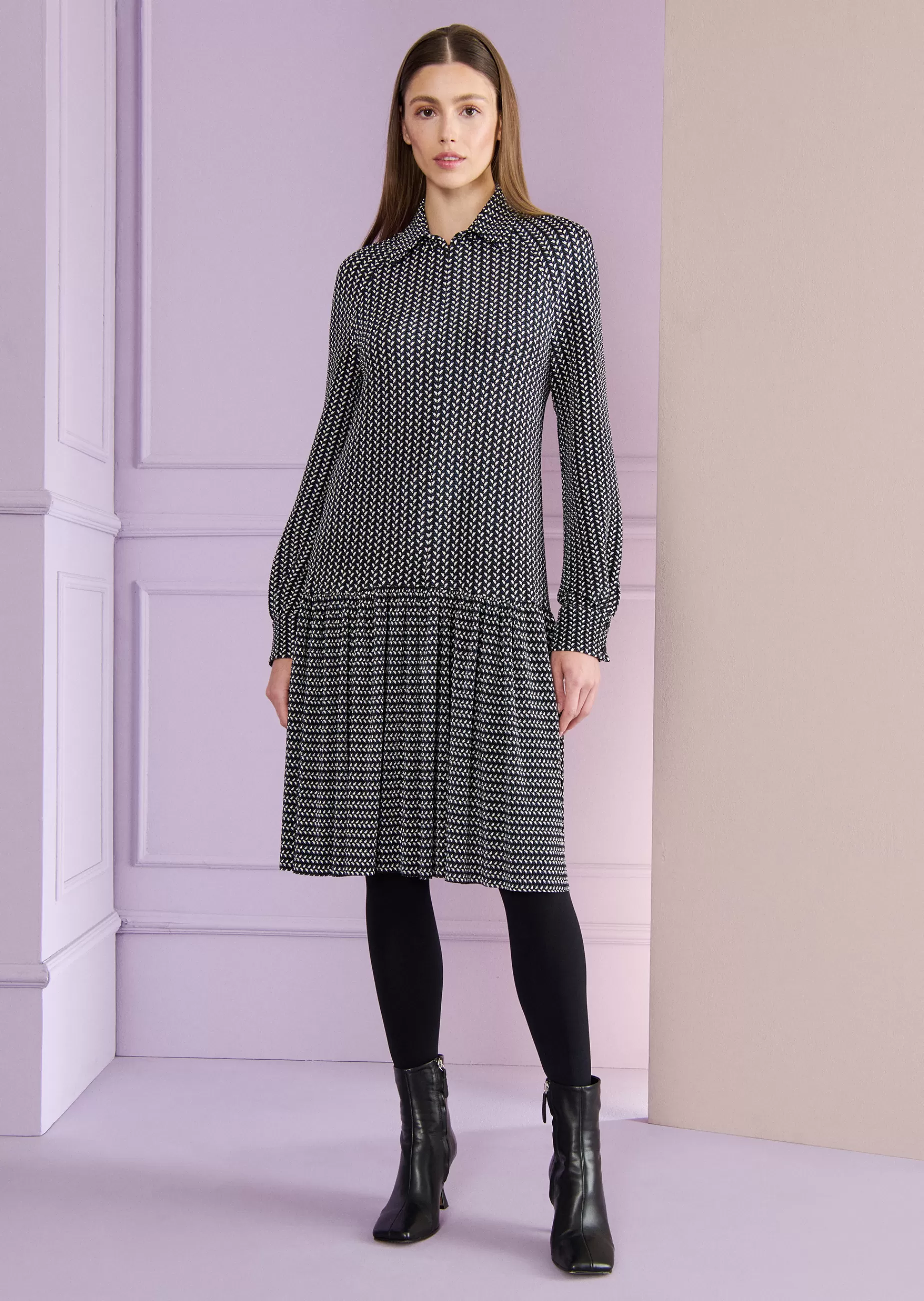 Fashion Talbot Runhof Tageskleid Mopo1 Nachtblau