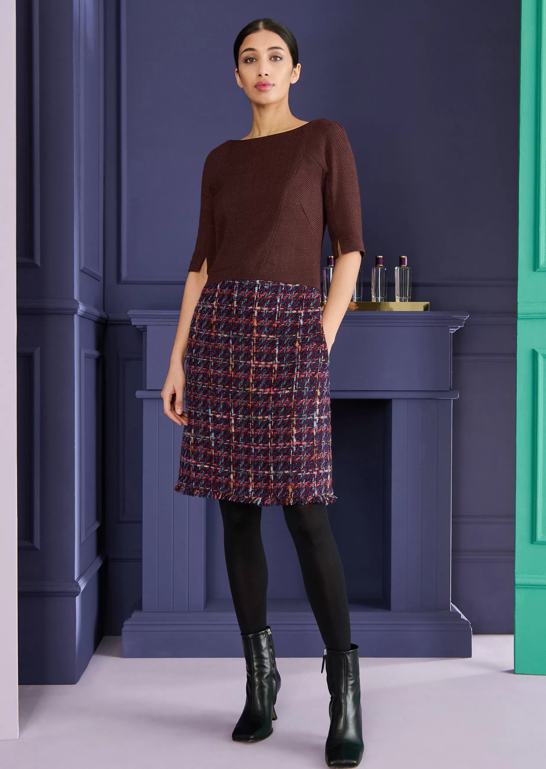 Fashion Talbot Runhof Tageskleid Nodose4 Cacaobraun