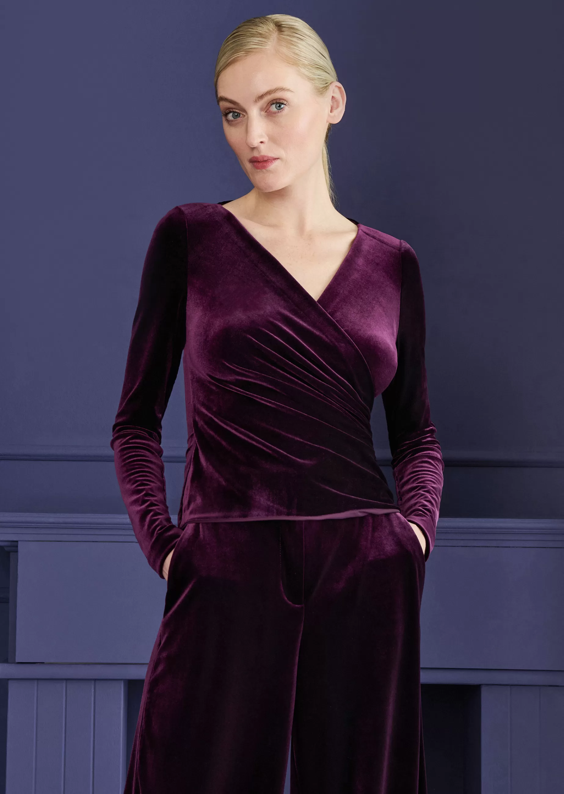 Sale Talbot Runhof Top Cassiopeia5 Aubergine